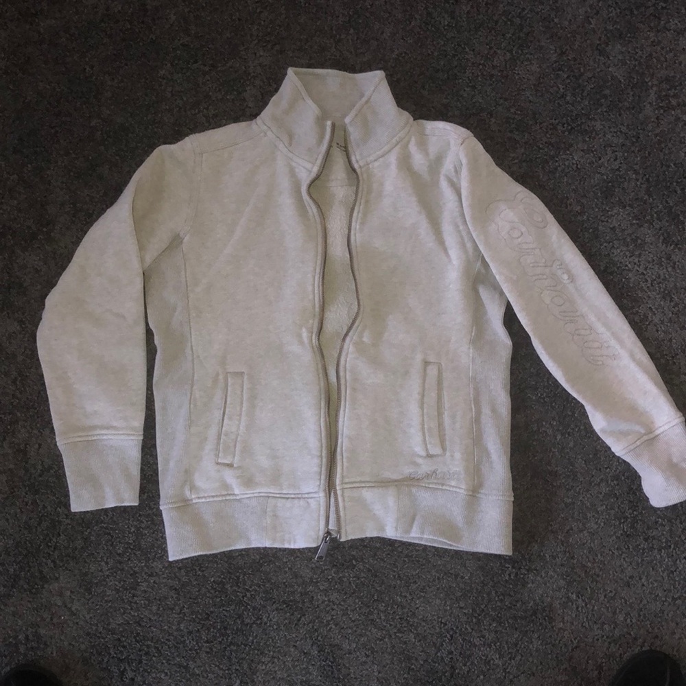Gray Carhartt Zip Up-Women’s 8/10 w/ embroidered Carhartt Logo